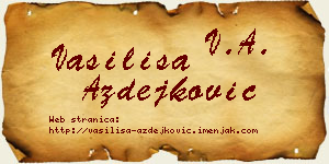 Vasilisa Azdejković vizit kartica